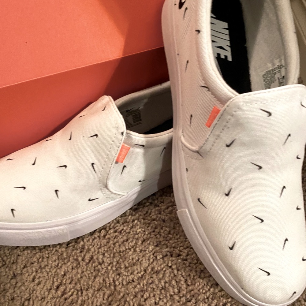 White Slip-On Nikes
